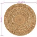 vidaXL Ručne pletený okrúhly koberček z juty, 90 cm