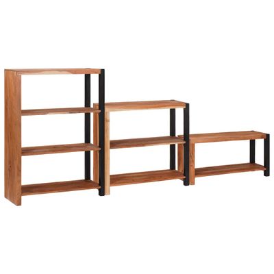 vidaXL Regál na knihy 3 pcs Hnedá 80 x 30 x 110 cm