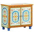 vidaXL Ručne maľovaná komoda 70x35x60 cm masívne mangovníkové drevo