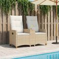 vidaXL Hojdačka s tabletou 2 -Seater 126 x 65 x 112 cm polyratan