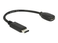USB adaptér - USB-C (M) do Micro USB typ B (F) - USB 3.1 - 15 cm - čierna