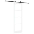 vidaXL Posuvné dvere Biela 78 x 232 cm Masívne borovicové drevo a sklo