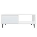 vidaXL Konferenčný stolík lesklý biely 90x60x35 cm drevotrieska