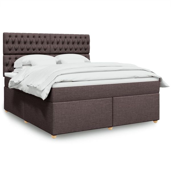 vidaXL Boxspring posteľ s matracom tmavohnedá 180x200 cm látka