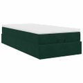vidaXL Osmanský rám postele s matracom tmavozelená 90x200 cm zamat