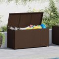 vidaXL Záhradný úložný box hnedý 120x50x60 cm polyratanový