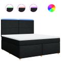 vidaXL Posteľný rám boxspring s matracom čierny 180x200 cm látka