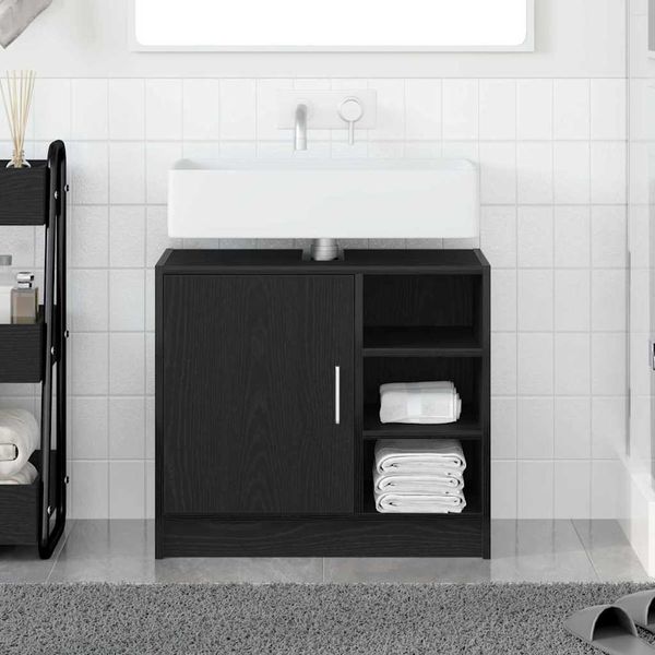 vidaXL Kúpeľňová skriňa Čierny dub 63 x 29 x 55 cm Kompozitné drevo