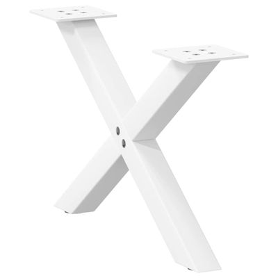 vidaXL Nohy konferenčného stolíka v tvare X, 2 ks, biele, 50 x (30-31) cm, oceľové