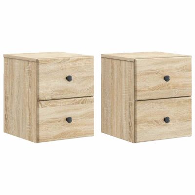 vidaXL Nástenná nočná skrinka 2 pcs Dub sonoma 34,5 x 33 x 40 cm