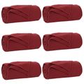 vidaXL Prikrývky na hodenie 6 ks Bordeaux červená 170 x 130 cm 1.86 kg