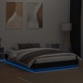 vidaXL Rám postele s LED svetlami čierny 150x200 cm