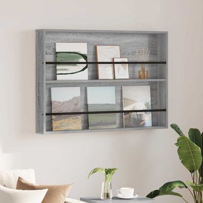 vidaXL Regál na časopisy Sivý Sonoma 100 x 12 x 70 cm Kompozitné drevo