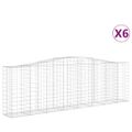 vidaXL Oblúkové gabionové koše 6 ks 400x50x120/140 cm pozink. železo