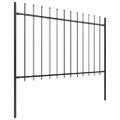 vidaXL Záhradný plot s vrchnou časťou z ocele 1506x120 cm čierny