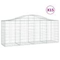 vidaXL Oblúkové gabionové koše 15 ks 200x50x80/100 cm pozink. železo