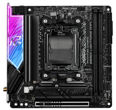 ASRock B850I Lightning WiFi / AMD B850 / AM5 / 2x DDR5 DIMM / 2x M.2 / HDMI / USB-C / WiFi / Mini-ITX