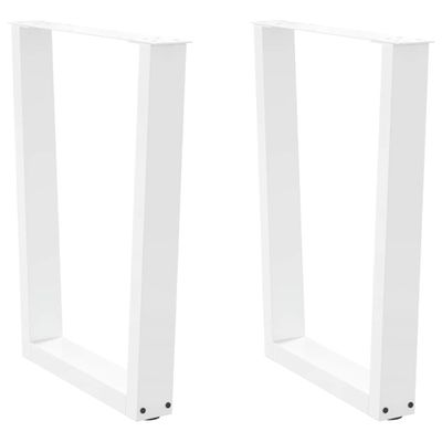 vidaXL Nohy k jedálenskému stolu v tvare V, 2 ks, biele, 60 x (72-73,3) cm, oceľové
