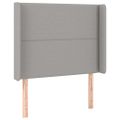 vidaXL Čelo postele s LED bledosivé 103x16x118/128 cm látka