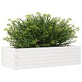 vidaXL Záhradný kvetináč biely 90x40x23 cm borovicový masív