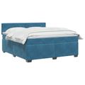 vidaXL Posteľ boxspring s matracom Tmavomodrá 140 x 190 cm Zamat