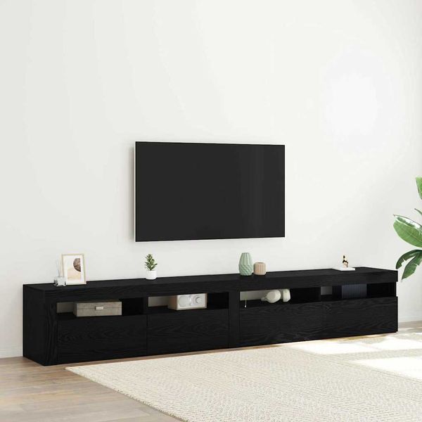 vidaXL TV skrinka 2 pcs Čierny dub 240 x 35 x 40 cm Kompozitné drevo