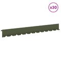 vidaXL Obrubník trávnika 30 ks 102 x 10 x 4 cm Oceľ Olivovo zelená