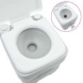 vidaXL Kempingové WC Šedý a biely 41,5 x 36,5 x 42 cm Polyetylén