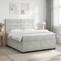 vidaXL Posteľ boxspring s matracom Svetlosivá 180 x 200 cm Zamat