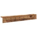 vidaXL Vešiak na stenu Nástenná montáž Staré drevo 80 x 10,5 x 10,5 cm