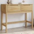 vidaXL Konzolový stolík FLORO hnedý 89,5x36,5x73 cm borovicový masív