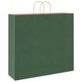 vidaXL Papierové tašky 250 ks s rúčkami, zelené, 54x15x49 cm