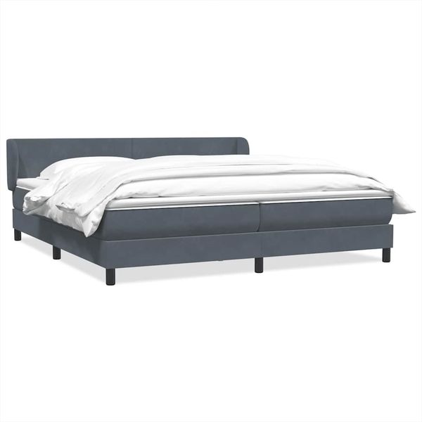 vidaXL Box Spring Posteľ s matracmi Tmavošedá 180x210 cm Zamat
