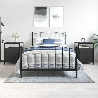 vidaXL Nočné stolíky 2 ks čierne 44x45x60 cm kompozitné drevo