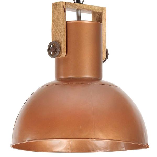 vidaXL Industriálna závesná lampa 25 W medená mangovník 32 cm okrúhla E27