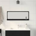 vidaXL Zrkadlová polica Čierny dub 90 x 10,5 x 37 cm Kompozitné drevo