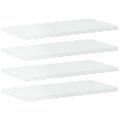vidaXL Prídavné police 4ks, lesklé biele 40x20x1,5cm, kompozitné drevo