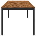vidaXL Záhradný jedálenský stôl Prírodná a čierna 180 x 88,5 x 75 cm
