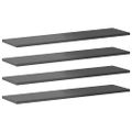 vidaXL Prídavné police 8 ks, lesklé sivé 80x20x1,5 cm, drevotrieska