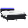 vidaXL Posteľný rám boxspring s matracom a LED čierny 160x210 cm zamat