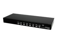 Startech 8 Port 1U Rackmount DVI USB KVM Switch - USB DVI KVM Switch - DVI KVM Switch - USB KVM Switch (SV831DVIU) - Prepínač KVM - 8 x KVM port(y) - 1 miestny používateľ - Montovateľný do rozvádzača - pre P/N: RK12OD2, RK2537BKM, RK3236BKF, RK4236BKB, RK4242BK24, RK4242BK30, RKQMCAB12V2