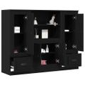 vidaXL Highboard Čierny dub 132 x 35.5 x 103.5 cm Kompozitné drevo