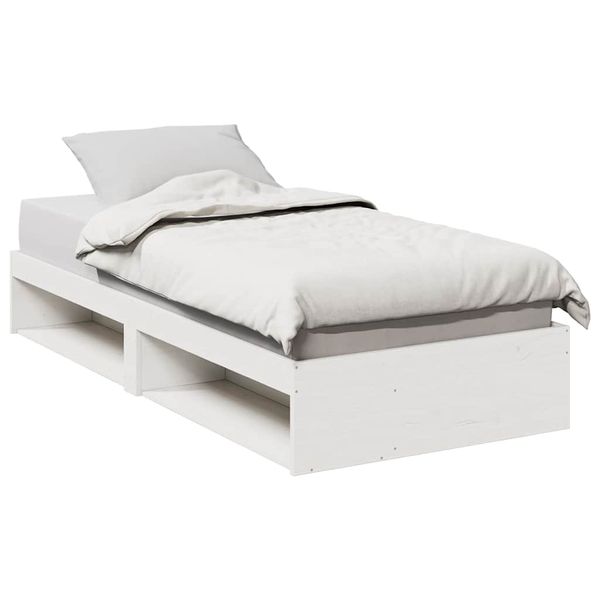 vidaXL Denná posteľ s matracom biela 90x190 cm masívna borovica