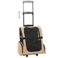 vidaXL Vozík pre domáce zvieratá 3 v 1, dizajn, pieskový, 48 x 32 x (57-106) cm, oxfordská látka