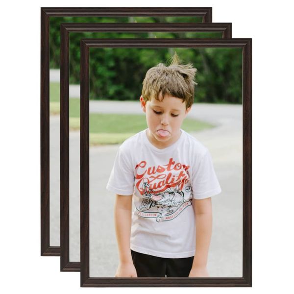 vidaXL Fotorámiky na stôl, koláž 3 ks, čierne 18x24 cm, MDF