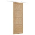 vidaXL Posuvné dvere Prírodná a biela 83 x 232 cm Borovicový masív