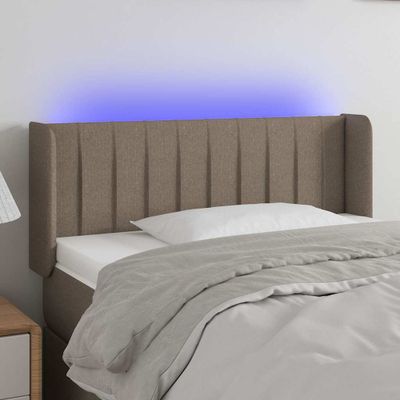 vidaXL Čelo postele s LED sivohnedé 103x16x78/88 cm látka