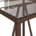 vidaXL Vonkajší barový stôl hnedý 70x70x110 cm polyratan