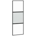 vidaXL Posuvné dvere čierne 76x205 cm tvrdené sklo a hliník
