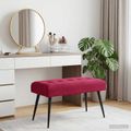 vidaXL Lavica s gombíkovým prešívaním Víno červené 80 x 40 x 46 cm